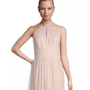 Bill Levkoff “Julia” chiffon keyhole gown in petal pink!